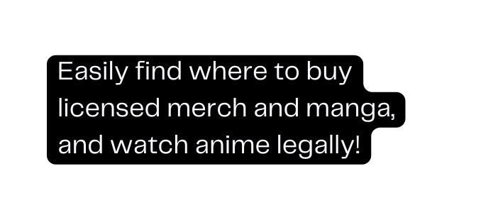 Easily find where to buy licensed merch and manga and watch anime legally